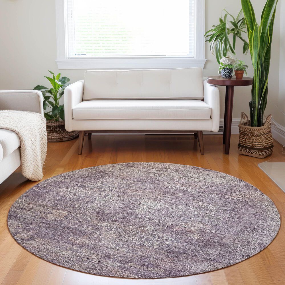 Dalyn Rug Company Burano BU10 8&#39; Round Plum Indoor/Outdoor Area Rug, , large