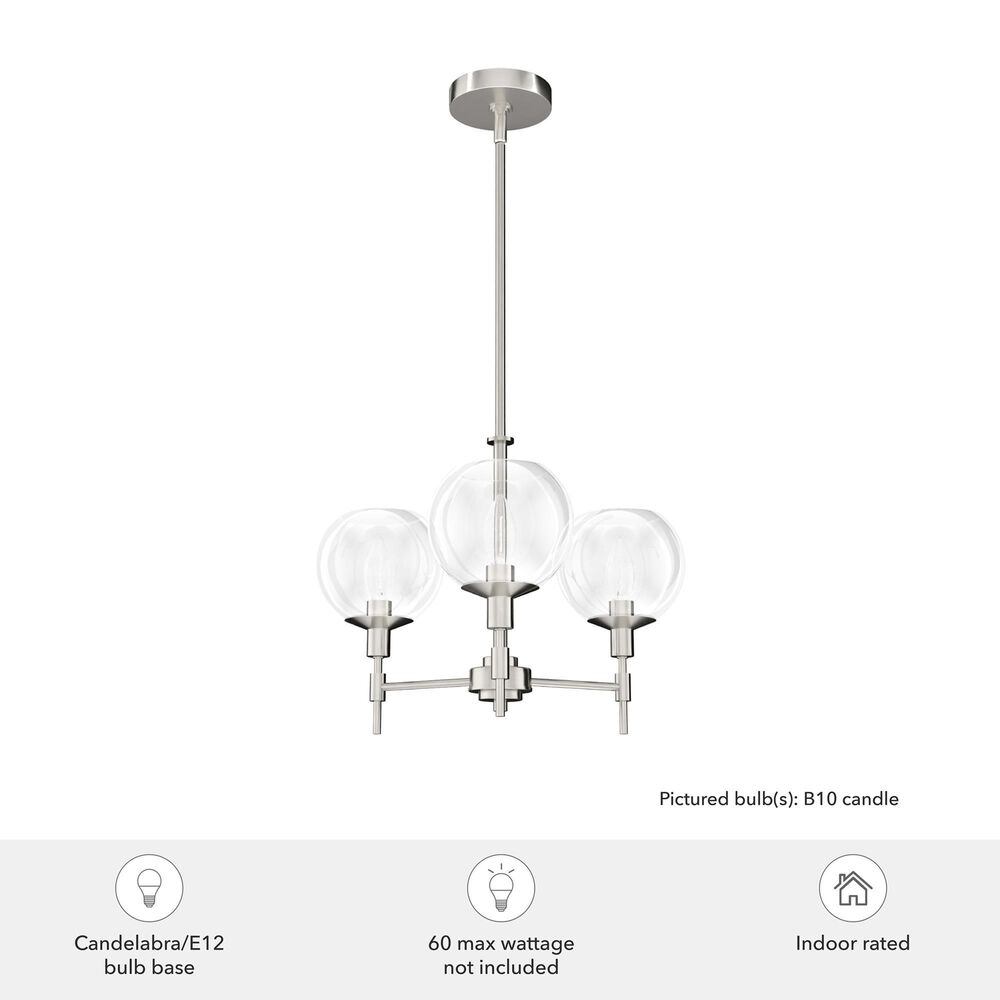 Hunter Xidane 3-Light Chandelier in Brushed Nickel, , large