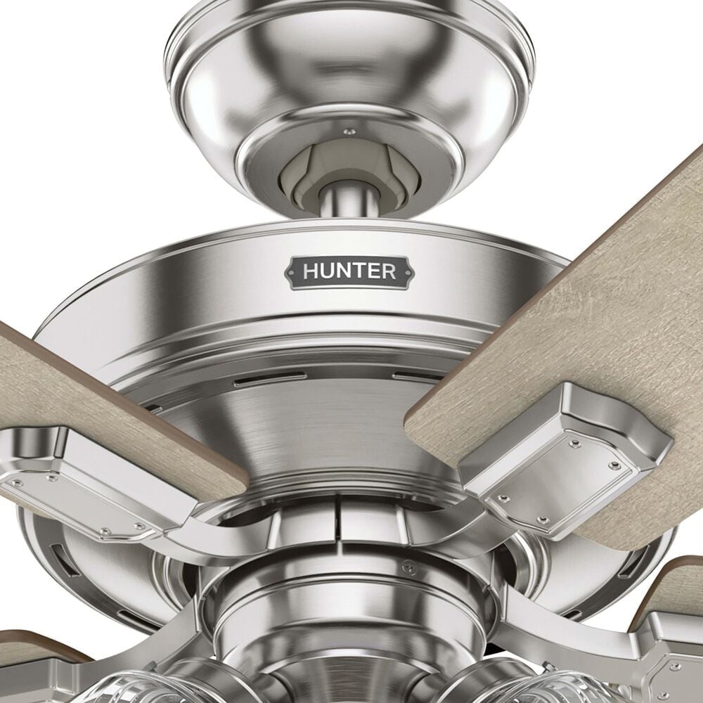 Hunter Crestfield 52&quot; Remote Ceiling Fan with LED Lights in Brushed Nickel, , large
