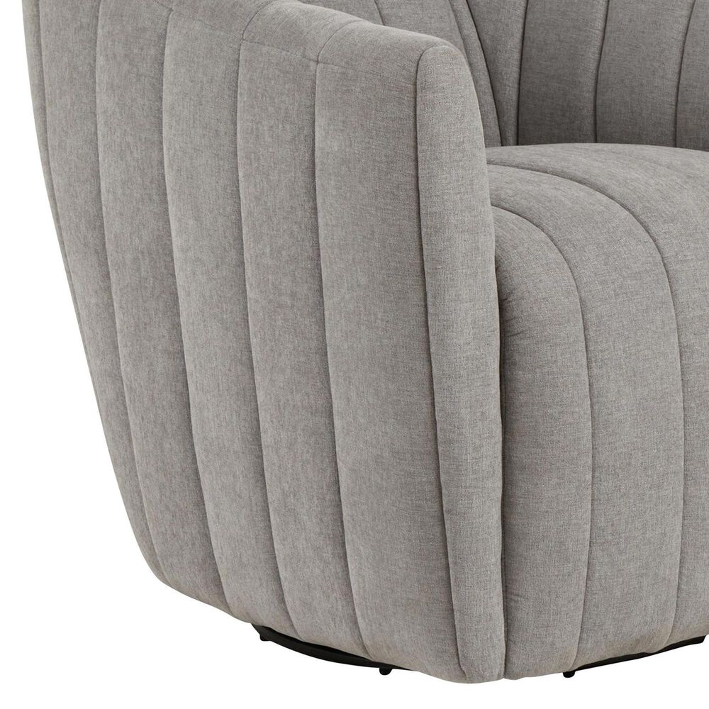 LumiSource Finley Swivel Accent Chair in Taupe, , large