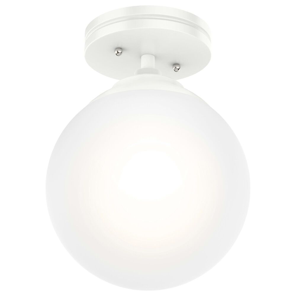 Hunter Hepburn 1-Light Semi-Flush Mount in Matte White, , large
