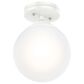 Hunter Hepburn 1-Light Semi-Flush Mount in Matte White, , large