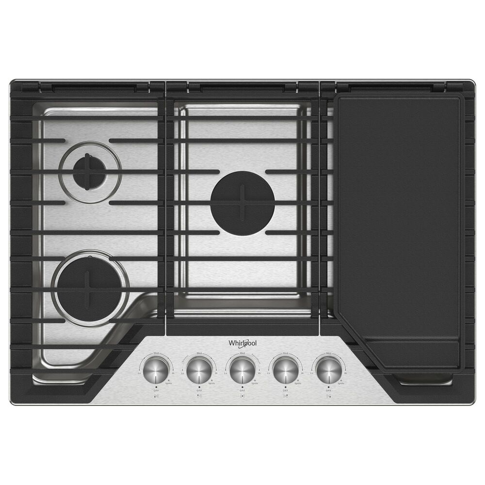 Whirlpool 30" Gas Cooktop with SpeedHeat Burner in Stainless Steel, , large