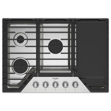 Whirlpool 30" Gas Cooktop with SpeedHeat Burner in Stainless Steel, , large