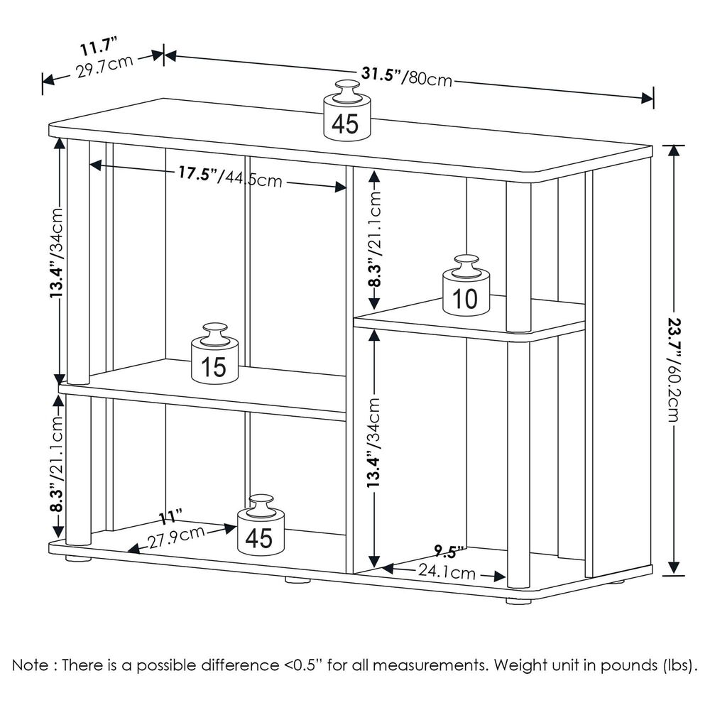 HOMLUX 32" TV Stand in Amber Pine and Black, , large