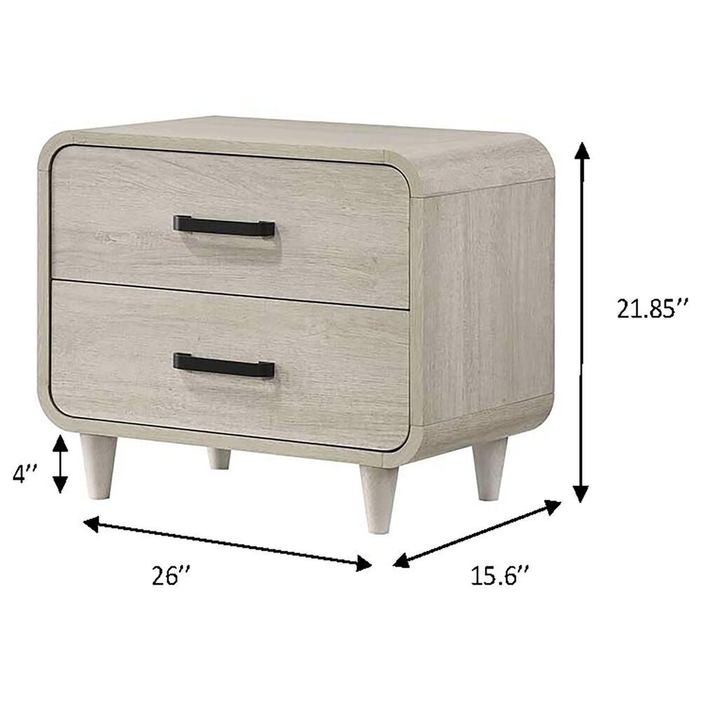Crown Mark Nyomi 2-Drawer Nightstand in White, , large