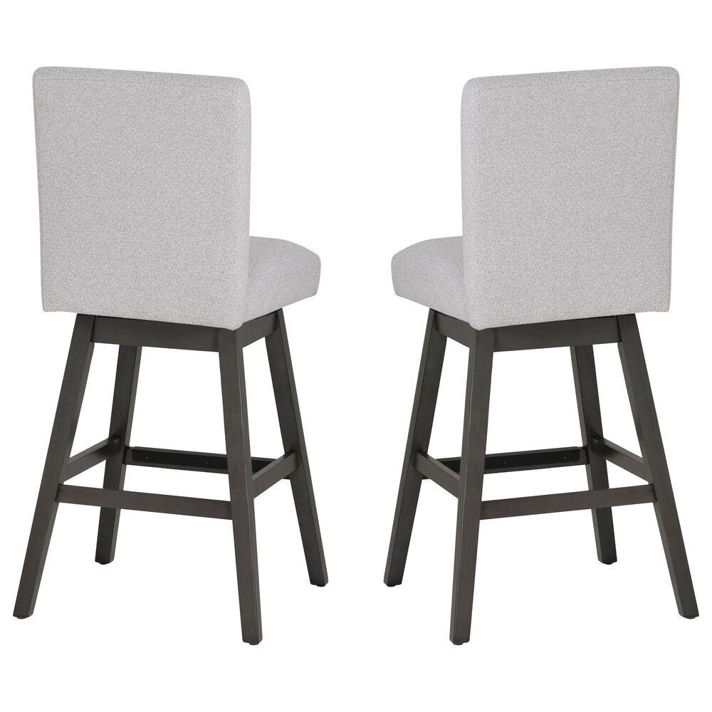 Linon Home Decor Cyrus Swivel Bar Stool in Grey (Set of 2), , large