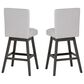 Linon Home Decor Cyrus Swivel Bar Stool in Grey (Set of 2), , large
