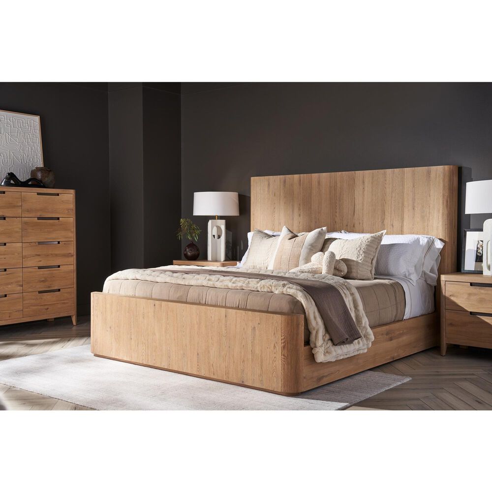 Universal Furniture Modern Walker King Panel Bed in Natural Oak, , large
