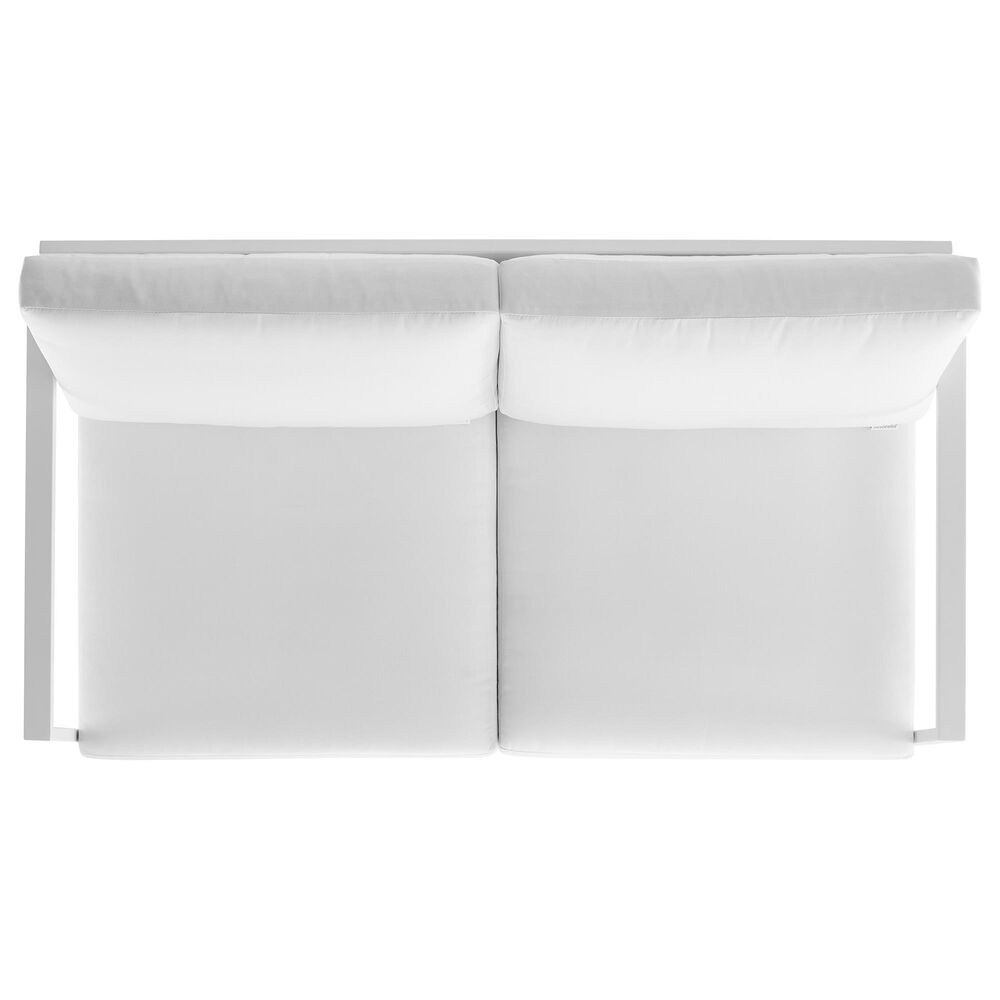 Linon Home Decor Holland Outdoor Loveseat with White Cushions in White, , large