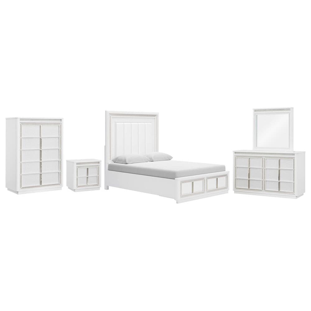 Millenium Chalanna 5-Piece Queen Bedroom Set in White Lacquer, , large