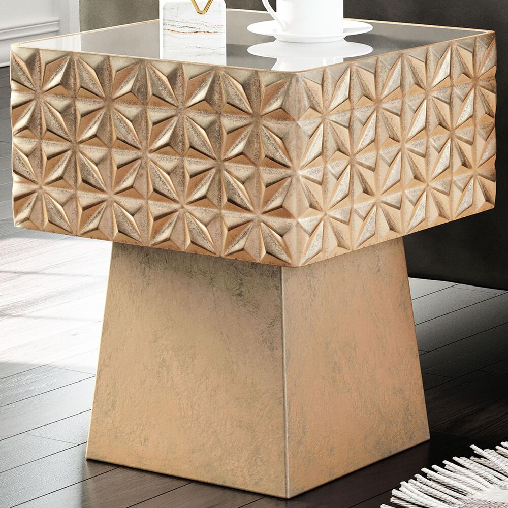 Zuo Modern Mayan Side Table in Bronze and Mirrored, , large