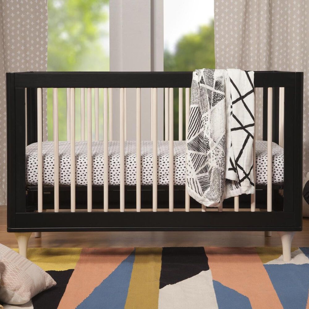 Babyletto Lolly 3in1 Convertible Crib with Kit in Black and Washed