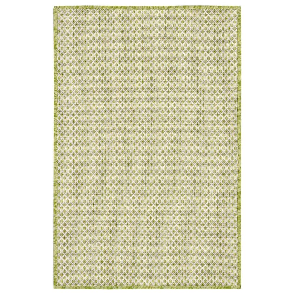 Nourison Courtyard Ivory and Green 2&#39; x 3&#39; Indoor/Outdoor Area Rug, , large