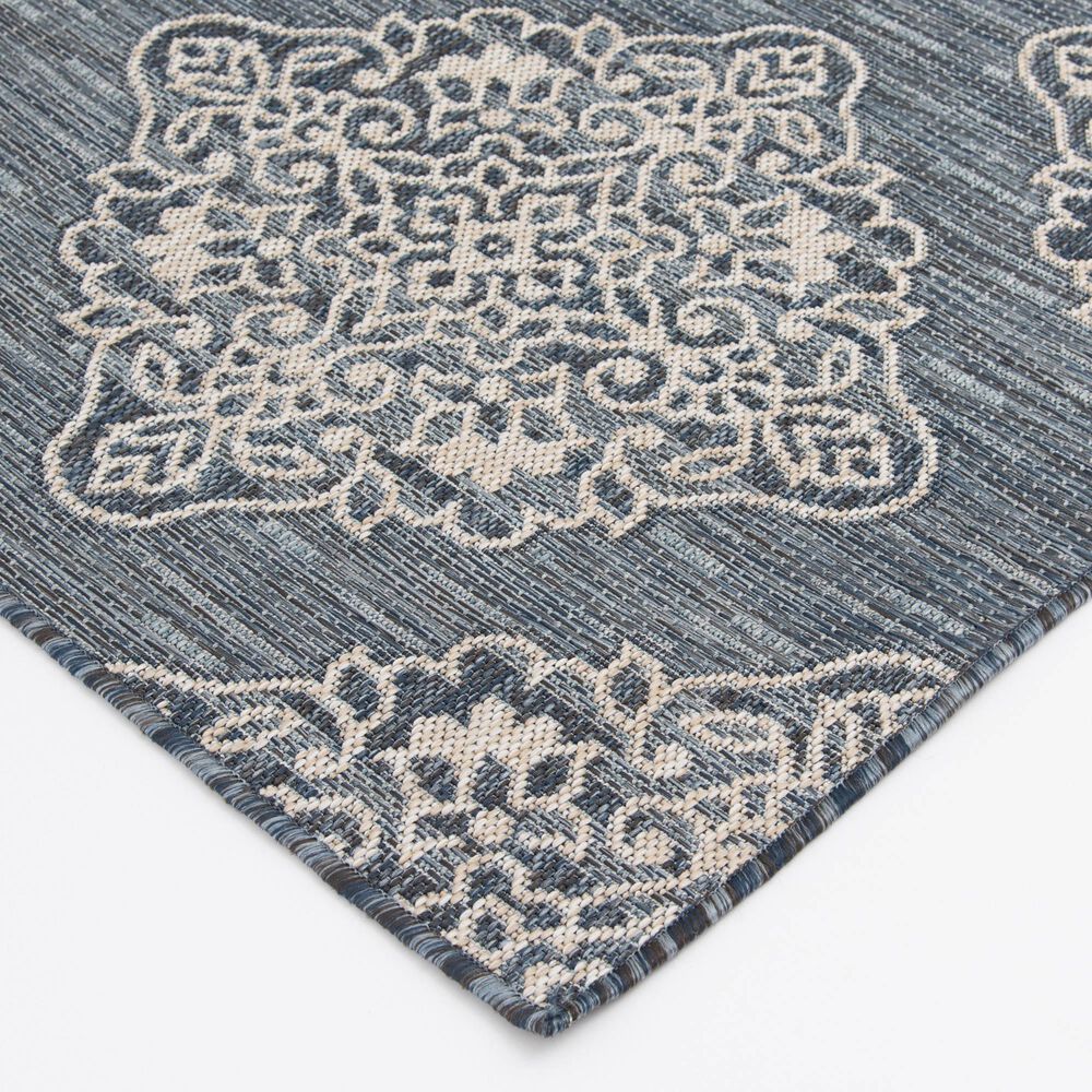 Central Oriental Melbourne Devora 5&#39; x 7&#39; Lagoon and Vanilla Area Rug, , large