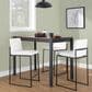 Lumisource Fuji High Back Counter Stool with White Velvet Cushion in Black (Set of 2), , large