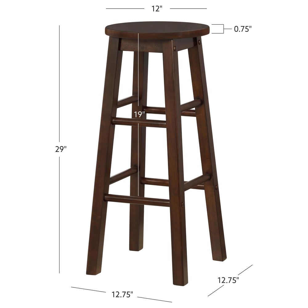 Linon Home Decor Abby 29" Bar Stool in Walnut, , large