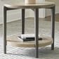 Ashley Dyonton Round End Table in Light Grayish Brown and Gunmetal, , large
