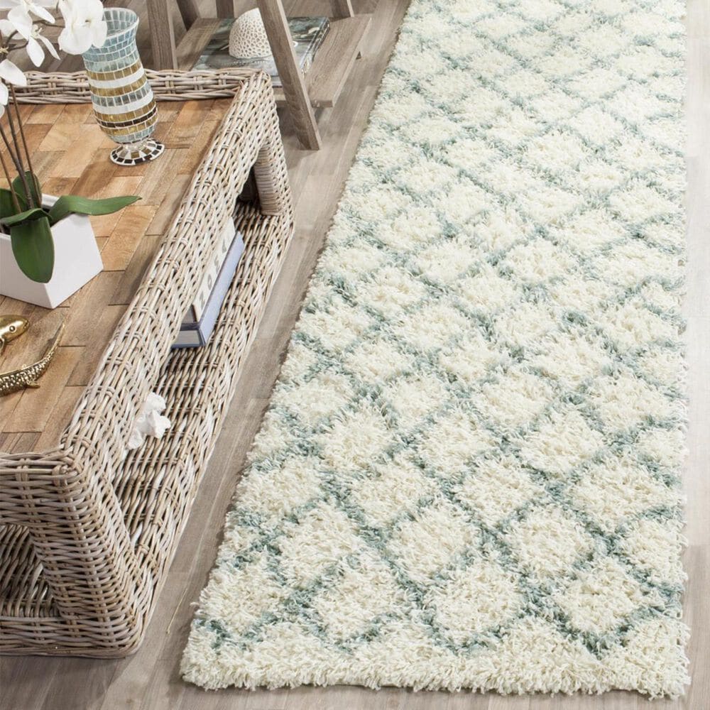 Safavieh Dallas Shag SGD258J-212 2"3" x 12" Ivory/Seafoam Runner, , large