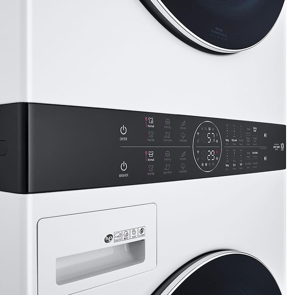 LG WashTower with Center Control 4.5 Cu. Ft. Washer and 7.4 Cu. Ft. Electric Dryer in White, , large