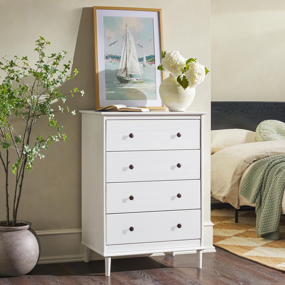 Walker Edison Spencer 4-Drawer Dresser in White, , large