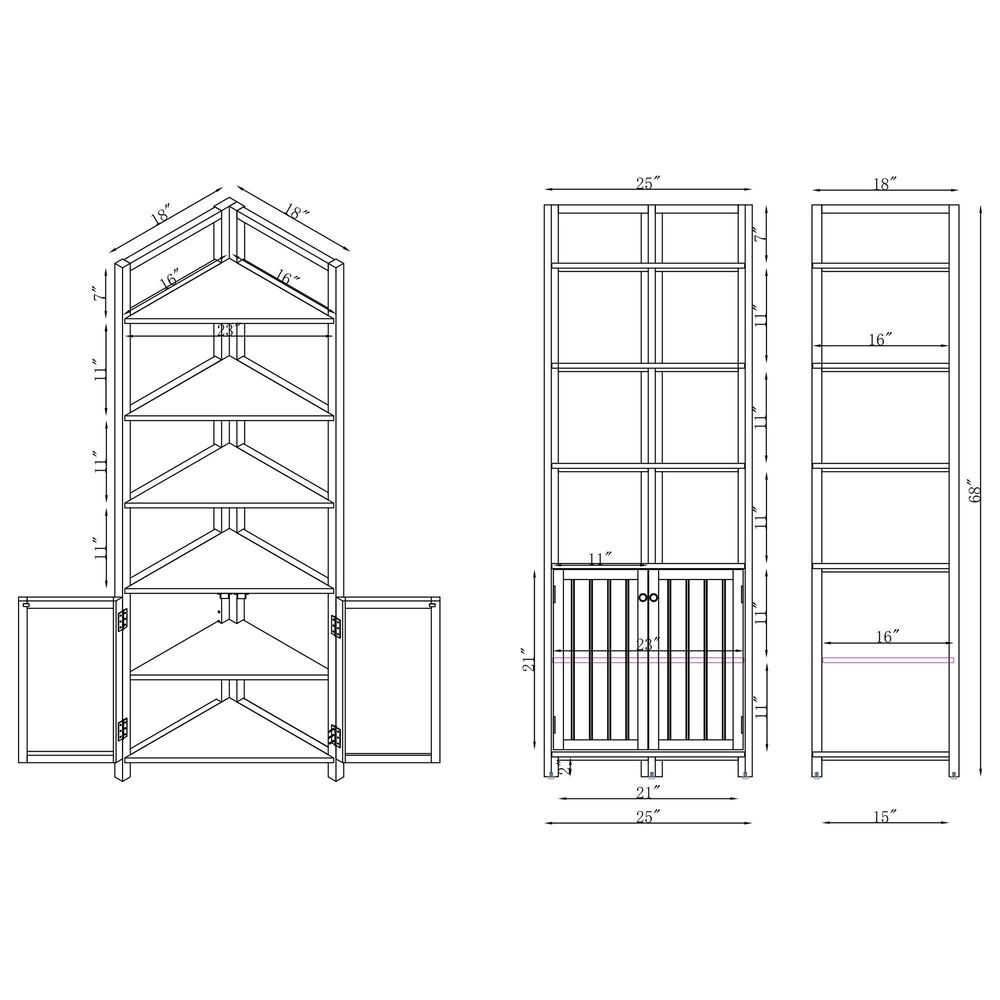 Timberlake Dover 68&quot; Corner Storage Cabinet in White, , large