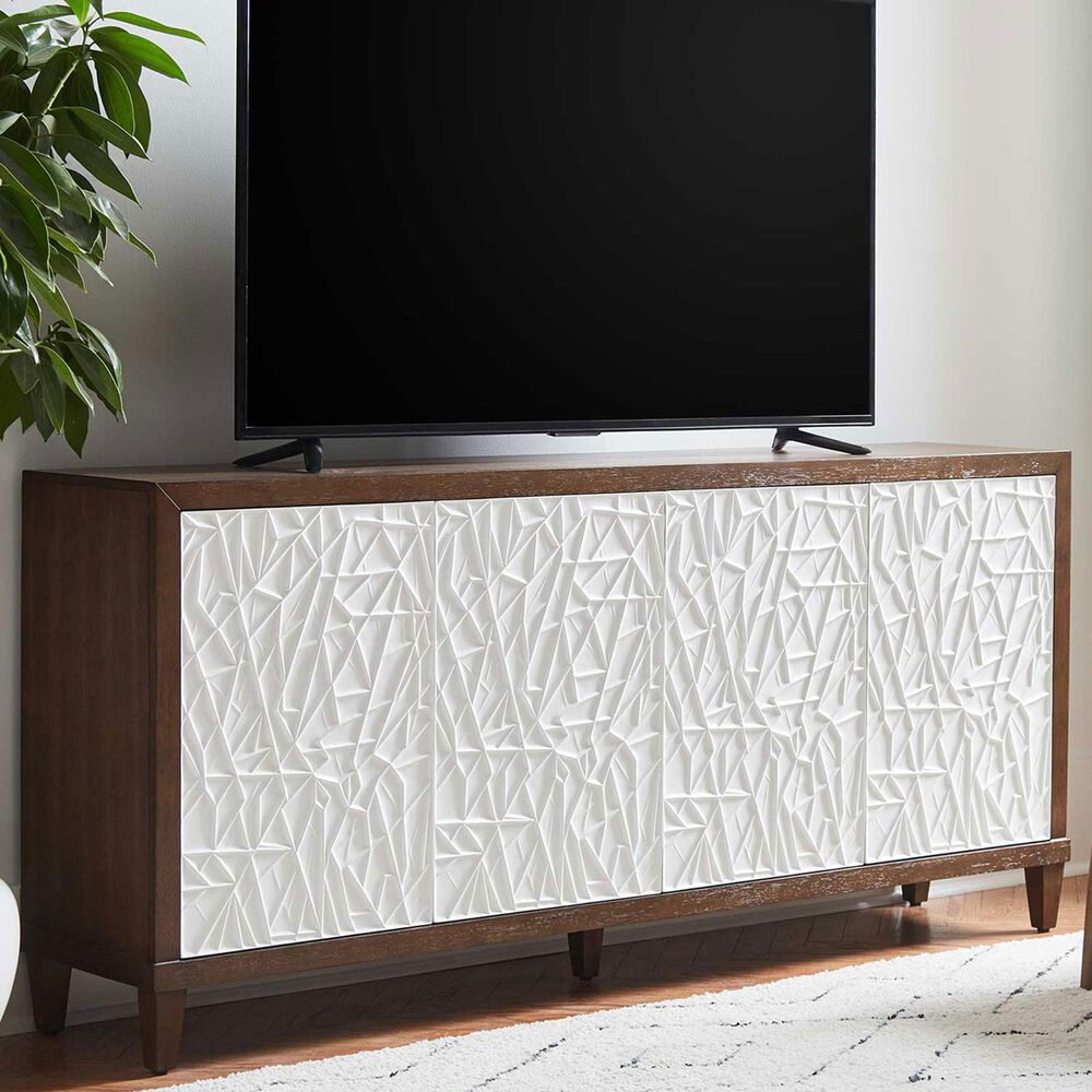 Wycliff Bay Komodo 70&quot; TV Console in Brown and White, , large