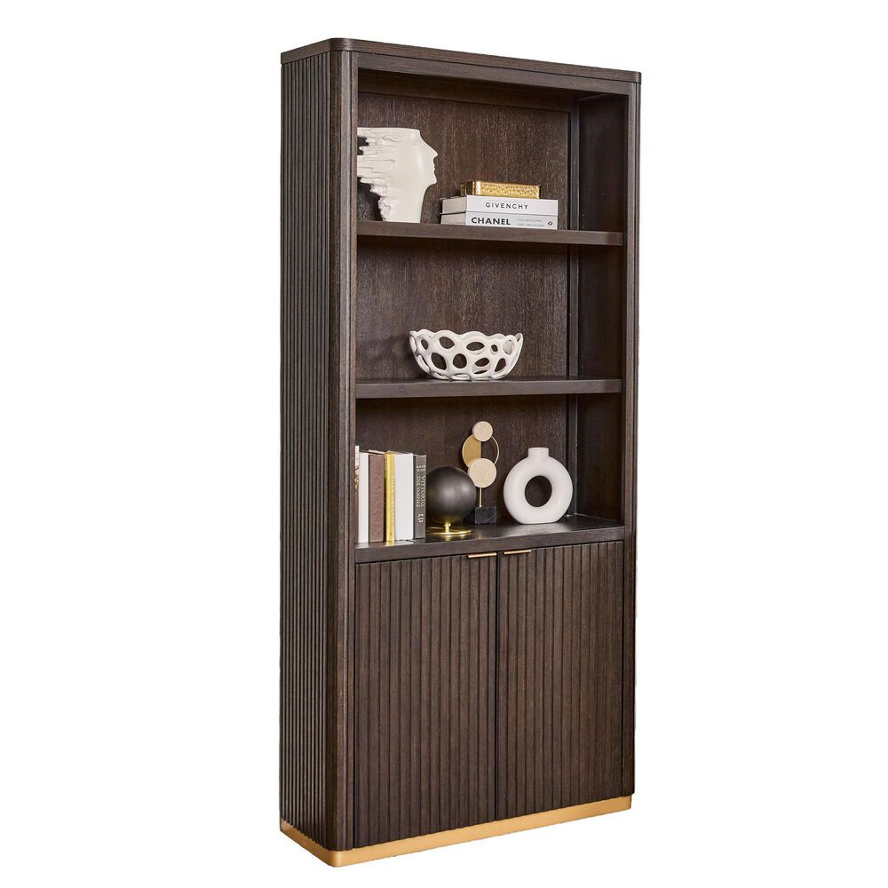 Riva Ridge Rylan 2-Door Bookcase in Dark Roast and Champagne, , large