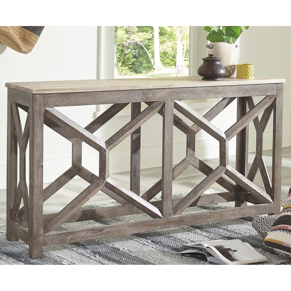 Signature Design by Ashley Lanzburg Console Sofa Table in Antique Gray, , large