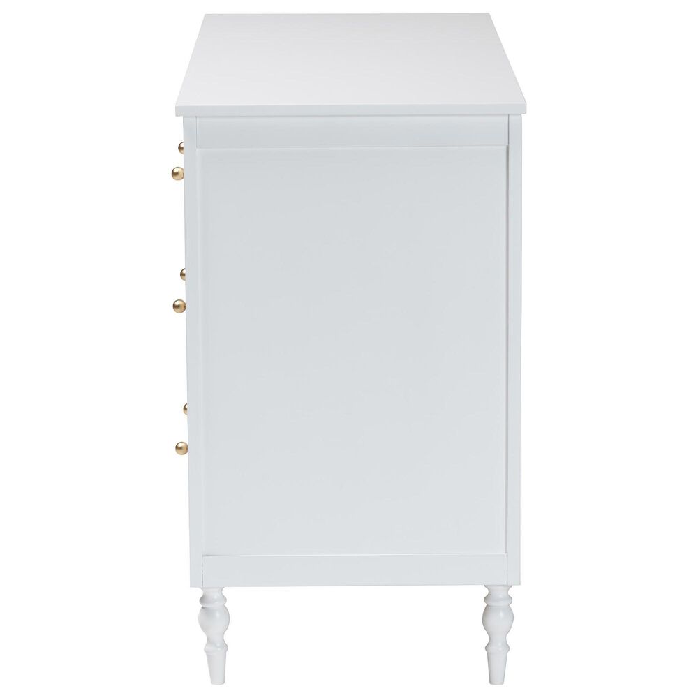 Baxton Studio Roni 7-Drawer Dresser in White, , large