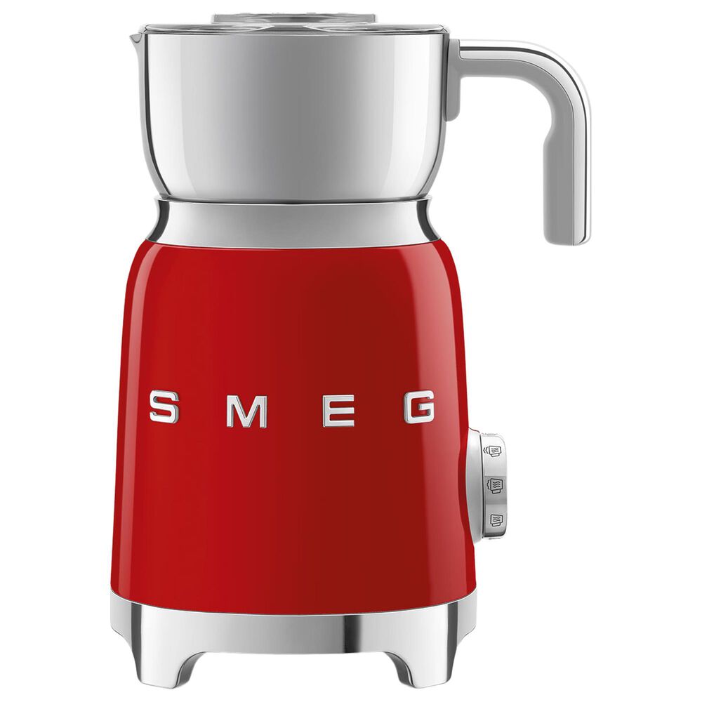 Smeg 20 Oz Retro Style Milk Frother in Red and Polished Chrome, , large