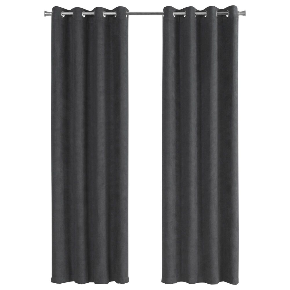 Monarch Specialties 54" x 95" Curtain Panel in Grey (Set of 2), , large