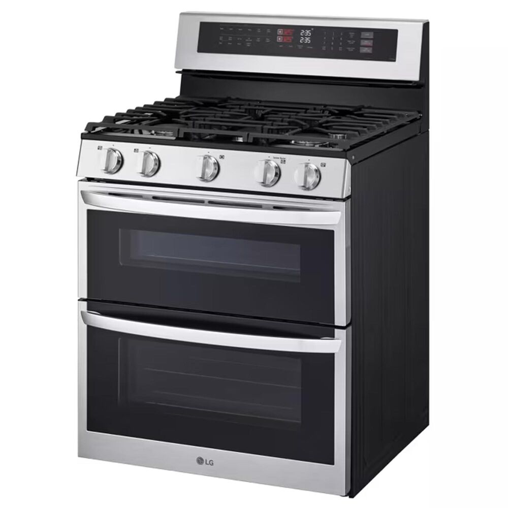 LG 6.9 cu. ft. Smart Gas Double Oven Freestanding Range with ProBake Convection and Air Fry in Stainless Steel, , large