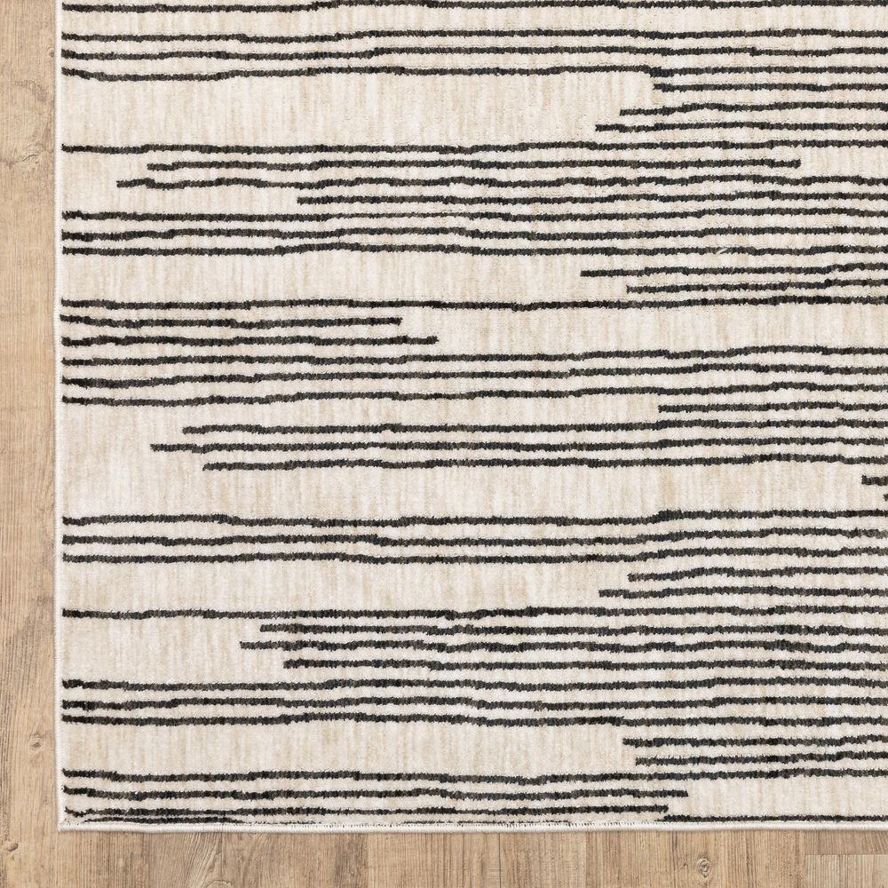 ROW by Oriental Weavers Hunter Black and Beige 2'3" x 7'6" Runner, , large