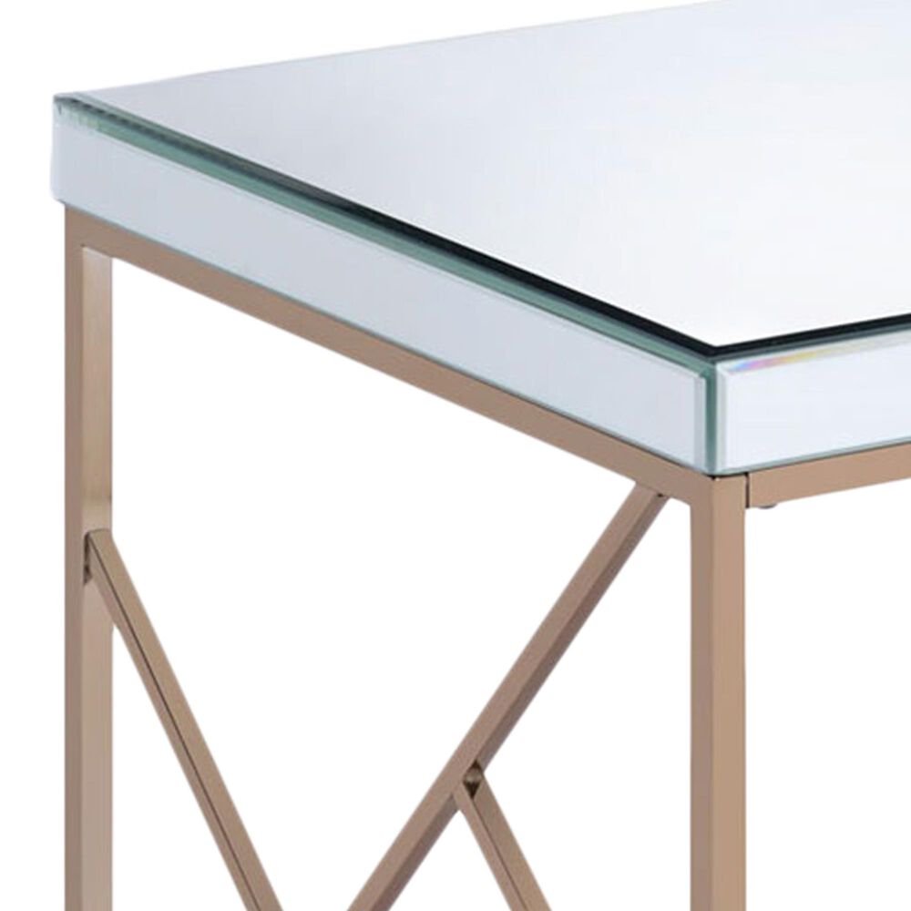 Steve Silver Evelyn End Table in Black with Copper Chrome Finish, , large