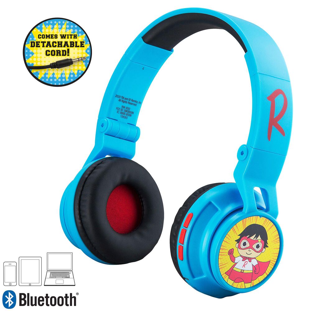 KIDdesigns Ryan's World Bluetooth Youth Headphone, , large