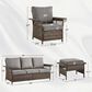 Sunwell Garden 5-Piece Patio Conversation Set with Stationary Chairs in Gray, , large
