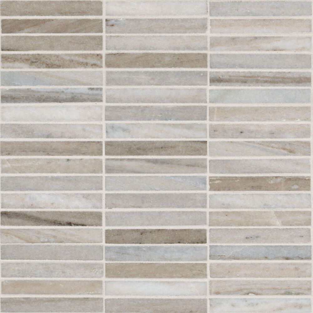 MS International Ravello Mini Stack 0.625" x 4" on 12" x 12" Marble Mosaic Sheet, , large