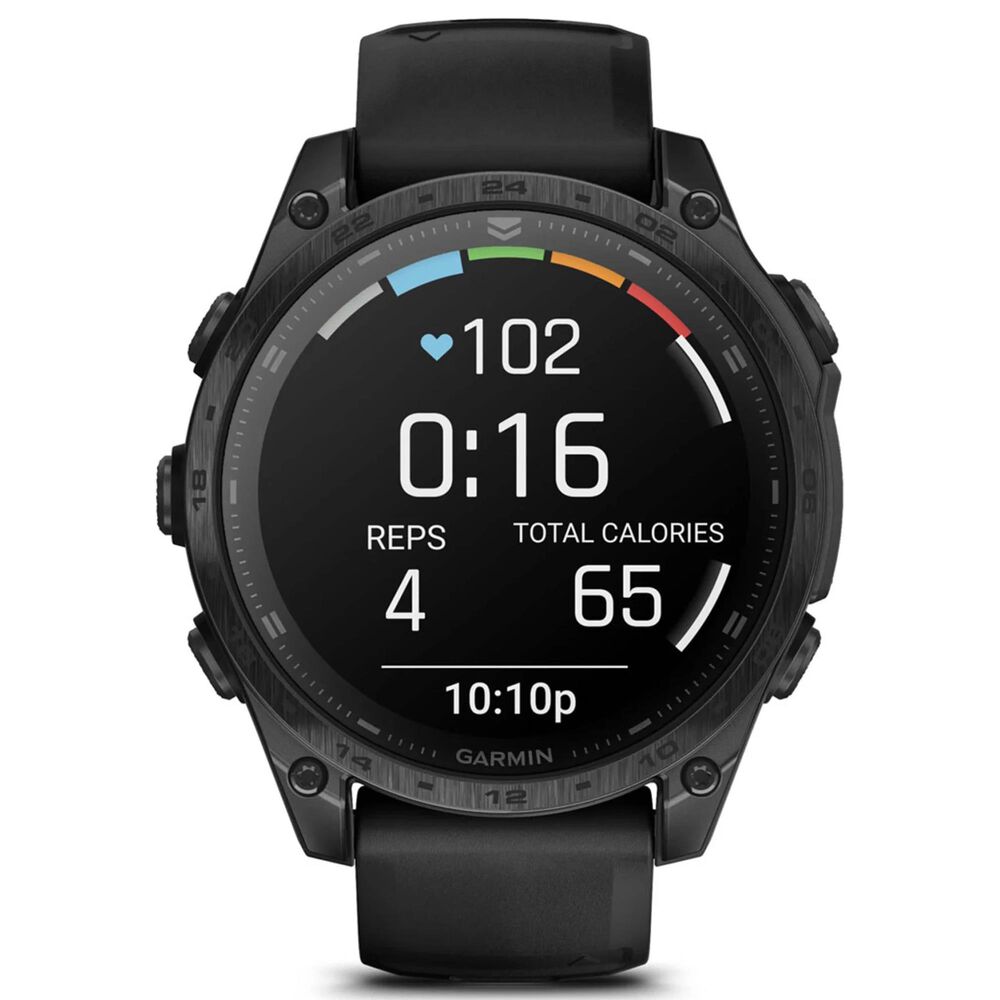 Garmin Tactix 8 AMOLED Smartwatch 47 mm Black Case with Black and Pebble Gray Band, , large