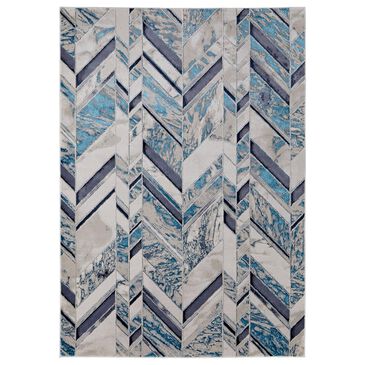 Feizy Indio 3"11" x 6" Navy and Beige Area Rug, , large