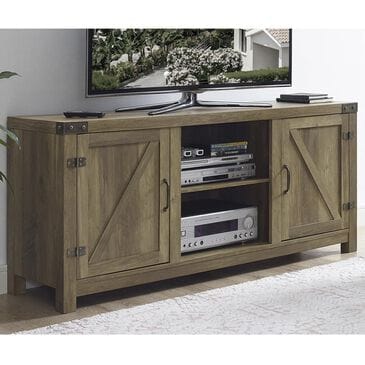 Walker Edison 58" Barn Door TV Console in Rustic Oak, , large