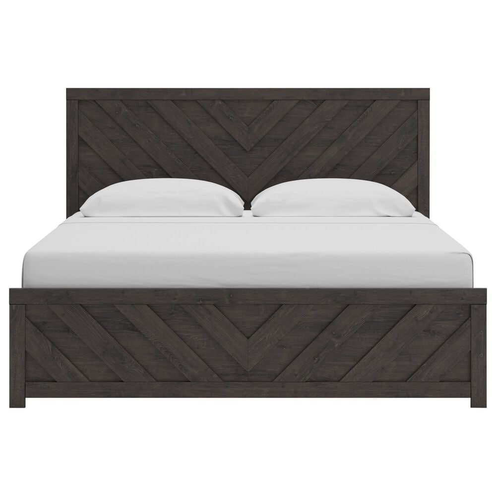 Ashley Prendonea King Panel Bed in Dark Charcoal, , large