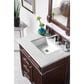 James Martin Vanities Brittany 30" Single Bathroom Vanity in Burnished Mahogany with 3 cm Eternal Jasmine Pearl Quartz Top and Rectangle Sink, , large
