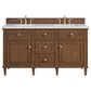 James Martin Vanities Lorelai 60" Double Vanity in Mid-Century Walnut with 3 cm Ethereal Noctis Quartz Top, , large