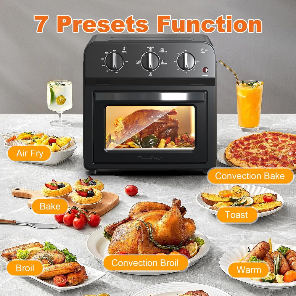 HOMLUX 13 Qt Air Fryer Toaster Oven in Black, , large