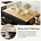 HOMLUX Farmhouse Kitchen Island with Drop Leaf and 2 Stools in Black, Natural and Rustic Brown, , large