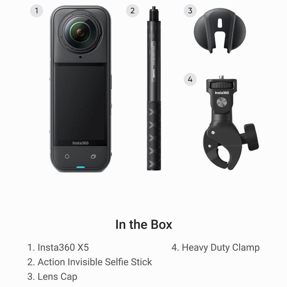 Insta360 X5 Motorcycle Multiview Bundle Action Camera in Black, , large