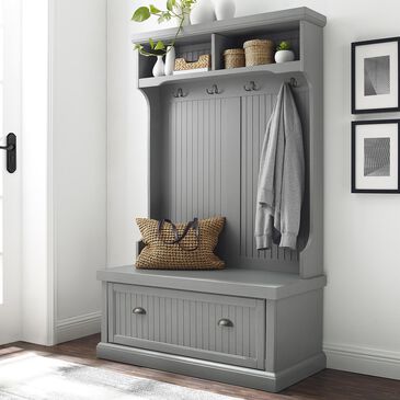 Crosley Furniture Seaside Hall Tree in Distressed Gray, , large