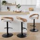 LumiSource Grotto Swivel Barstool with Oat Fabric Upholstery in Black and Whitewashed (Set of 2), , large