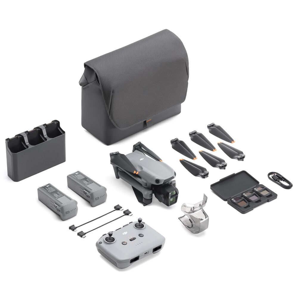 DJI Air 3S Drone with Fly More Combo and RC-N3 Remote Controller in Gray, , large